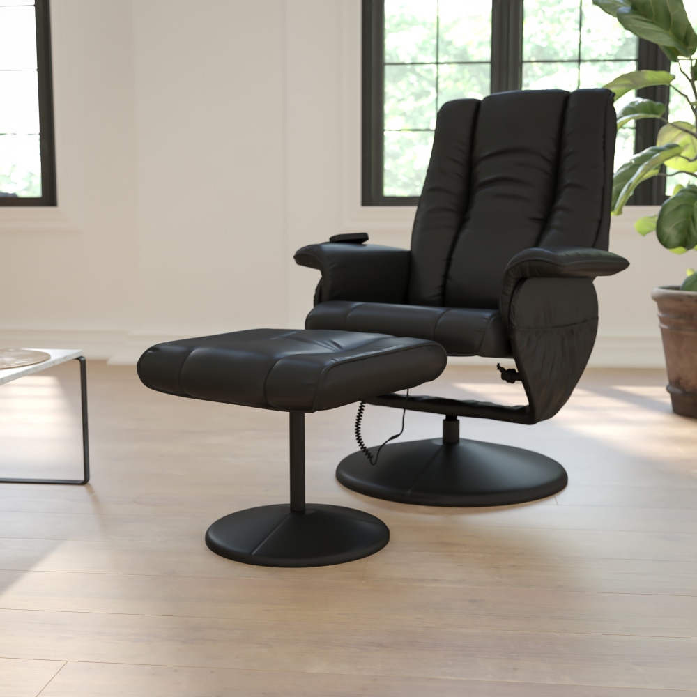 Flash Furniture Massaging Multi-Position Recliner And Ottoman,
