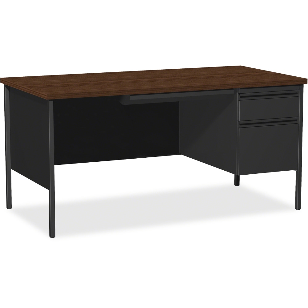 Lorell® Fortress 66"W Steel Pedestal Computer Desk, Right,