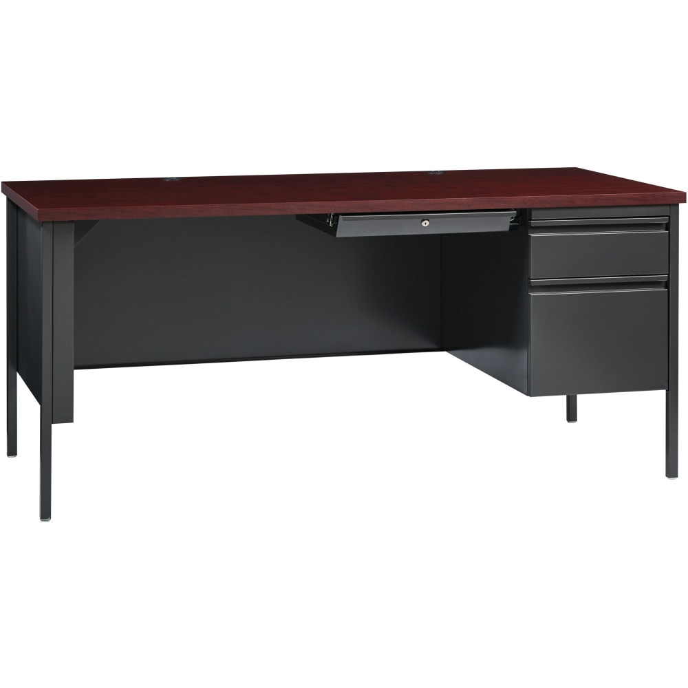 Lorell® Fortress Series Steel Right-Handed Pedestal Writing Desk,