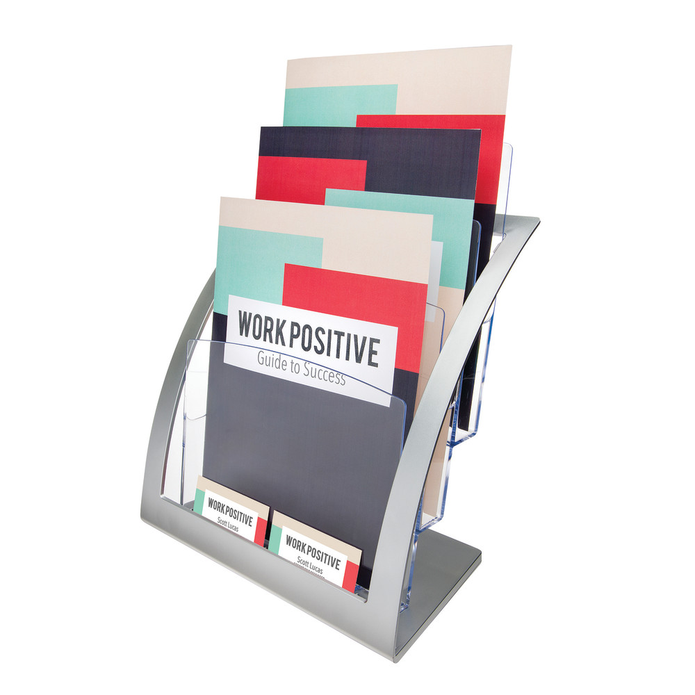 deflecto® 3-Tier Literature Holder, Leaflet Size, 11.25w x