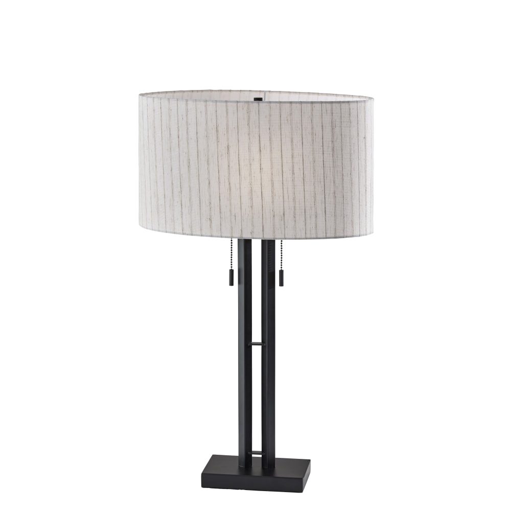 Adesso Foster 28"H Table Lamp, Linen/Black