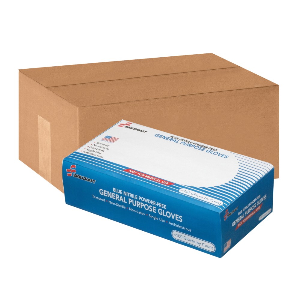 SKILCRAFT® Disposable Nitrile General Purpose Gloves, X-Large,