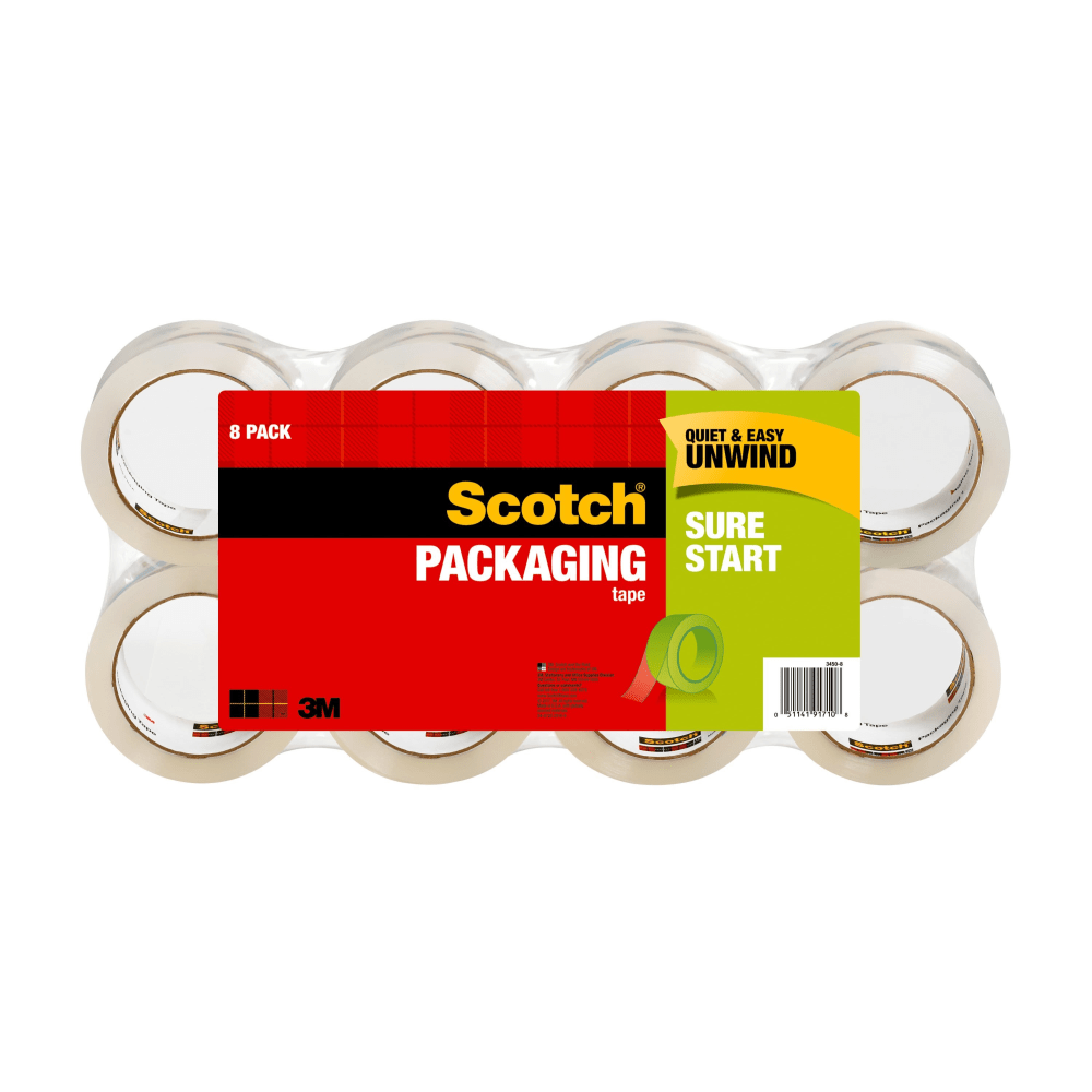 Scotch® Sure Start Shipping Tape, 8 Tape Rolls,