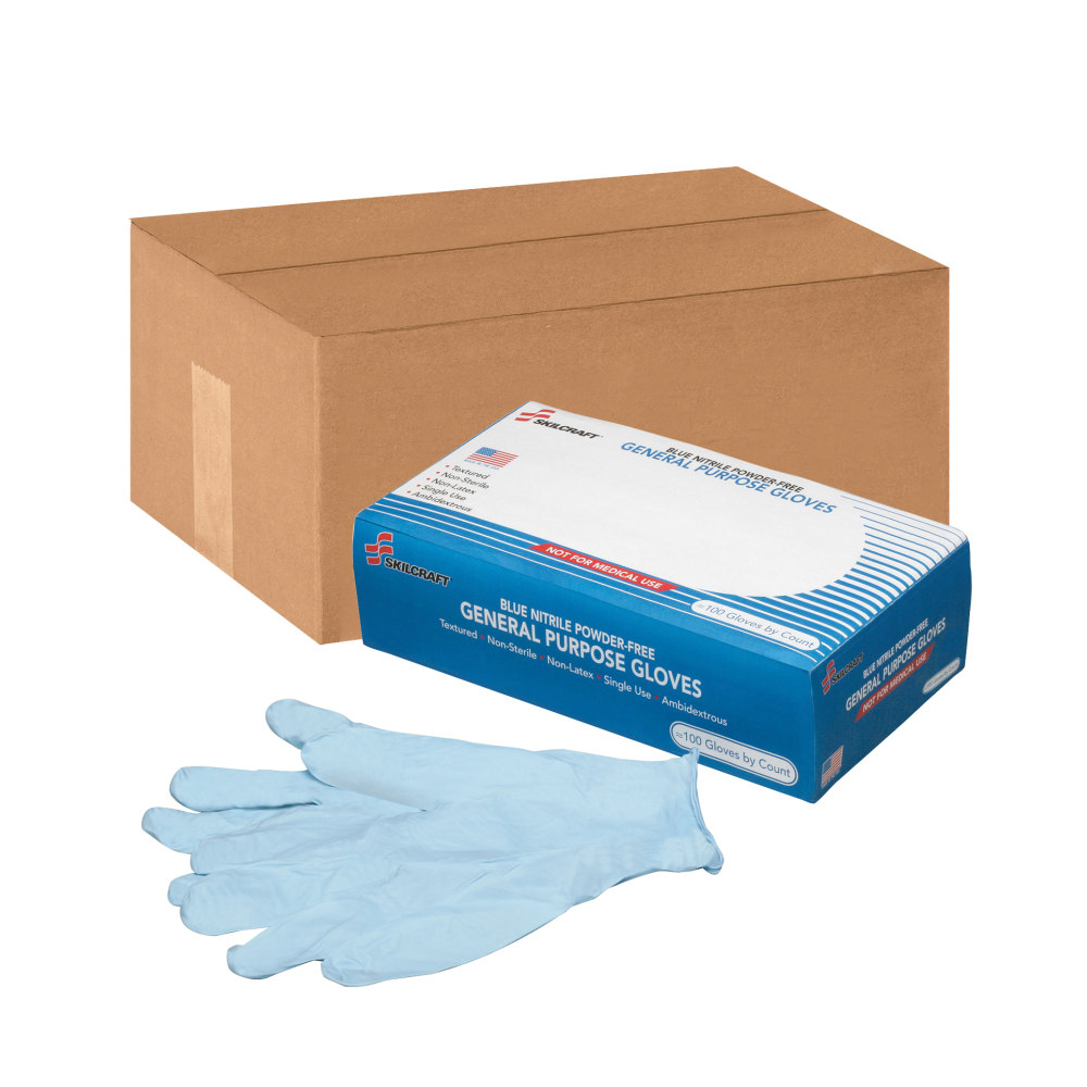 SKILCRAFT® Disposable Nitrile General Purpose Gloves, Large,