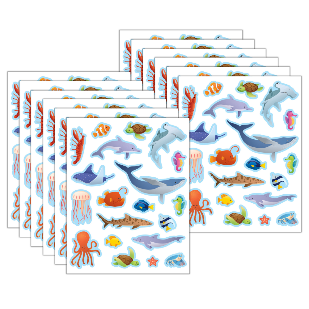 Teacher Created Resources Stickers, 2-1/2” x 1/2", Ocean