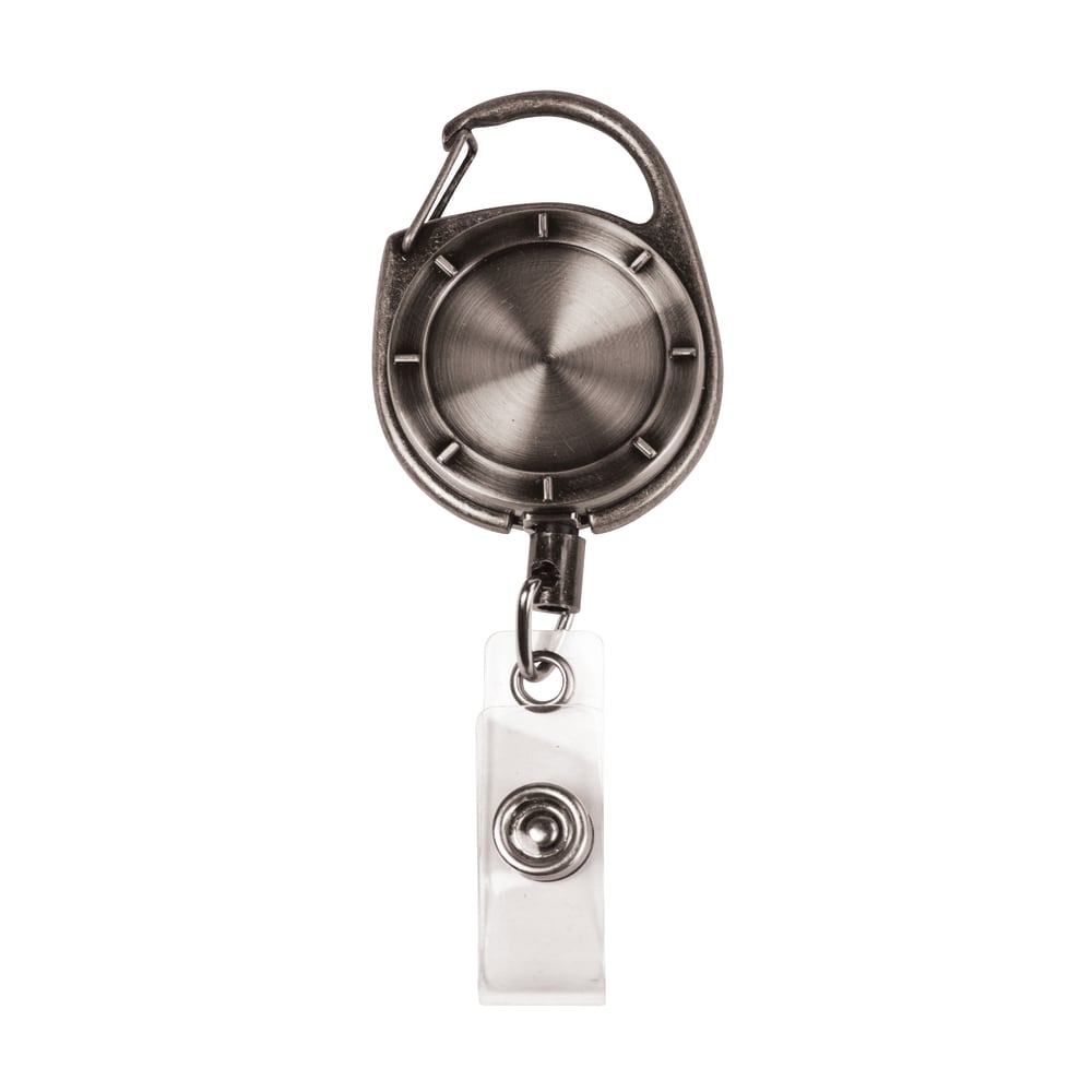 MyID Reel Carabiner, 1 1/4", Pewter
