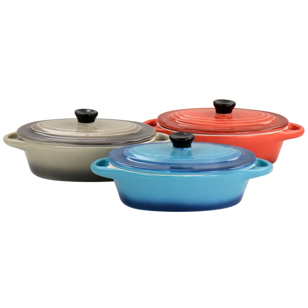 Crock-Pot® Wexford 3-Piece Stoneware Mini Oval Casserole Set,