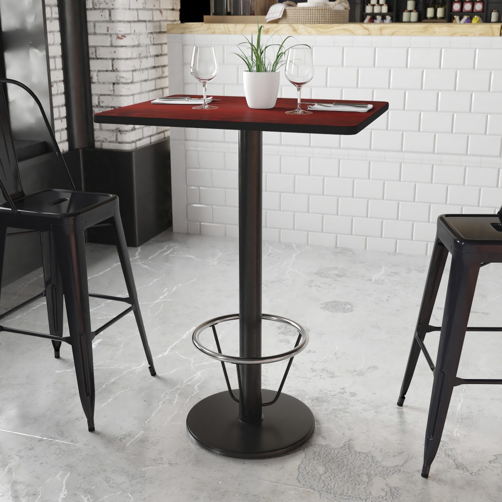 Flash Furniture Rectangular Laminate Table Top With Round