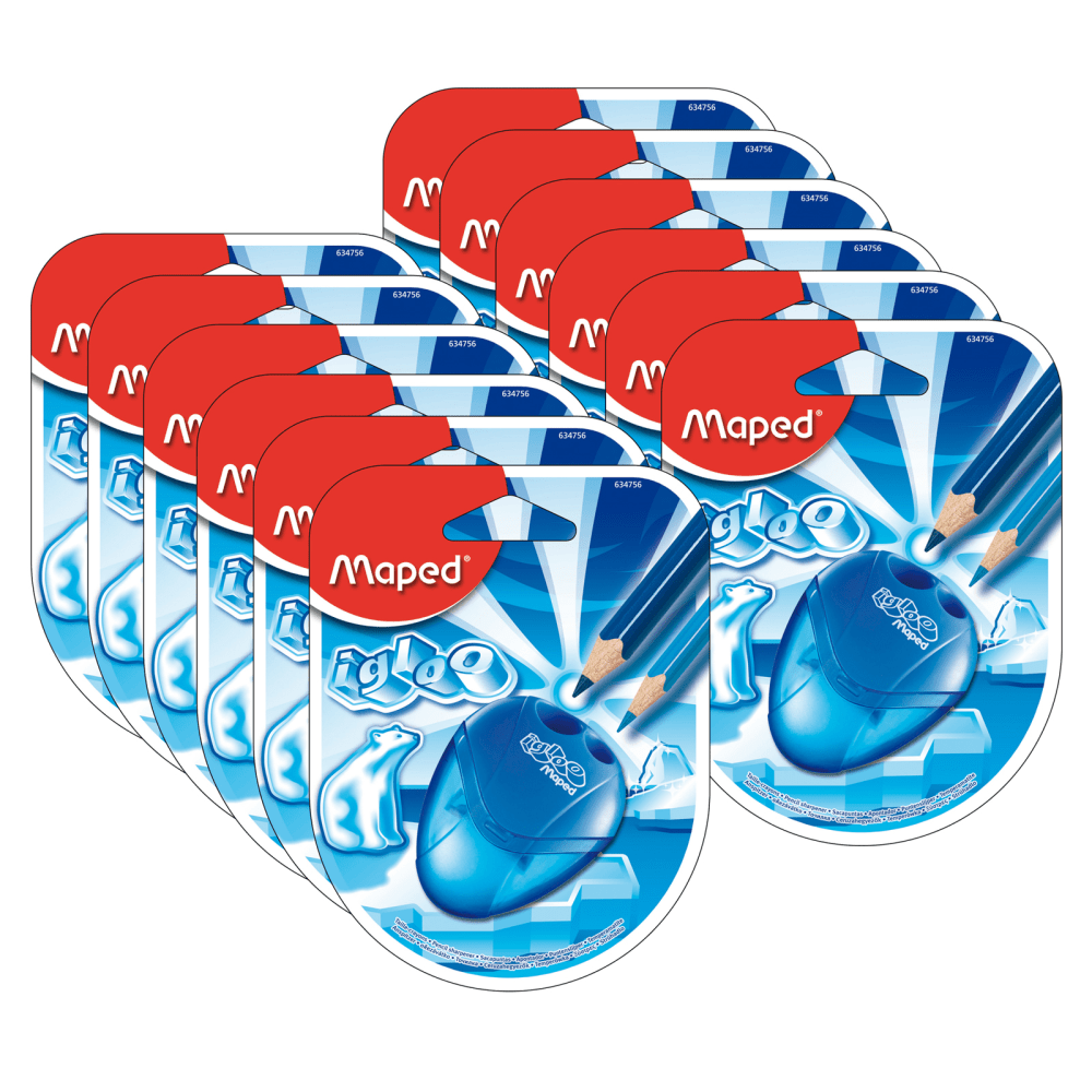 Maped USA I-Gloo 2-Hole Pencil Sharpeners, Assorted Colors,