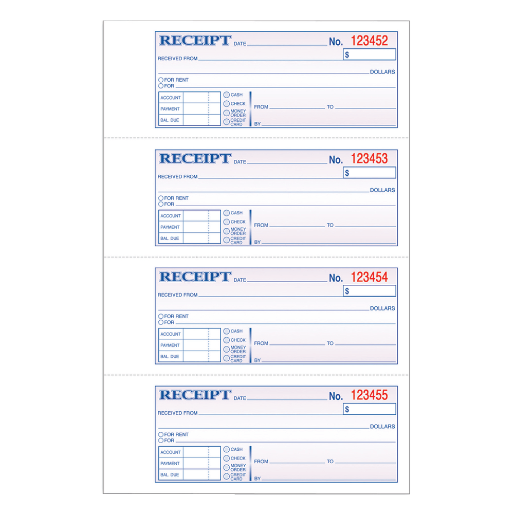Adams® Carbonless 2-Part Money/Rent Receipt Book, 7 5/8"