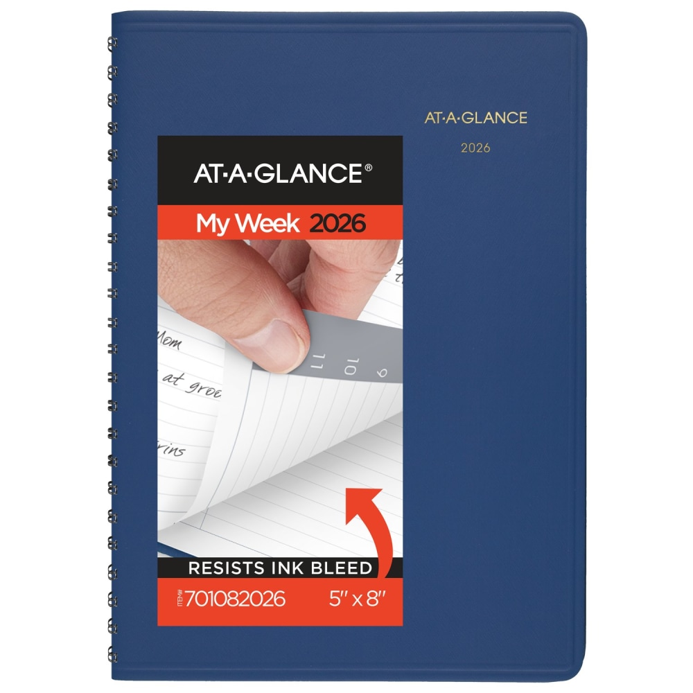 AT-A-GLANCE® 2026 Weekly Appointment Book Planner, Blue, Small,
