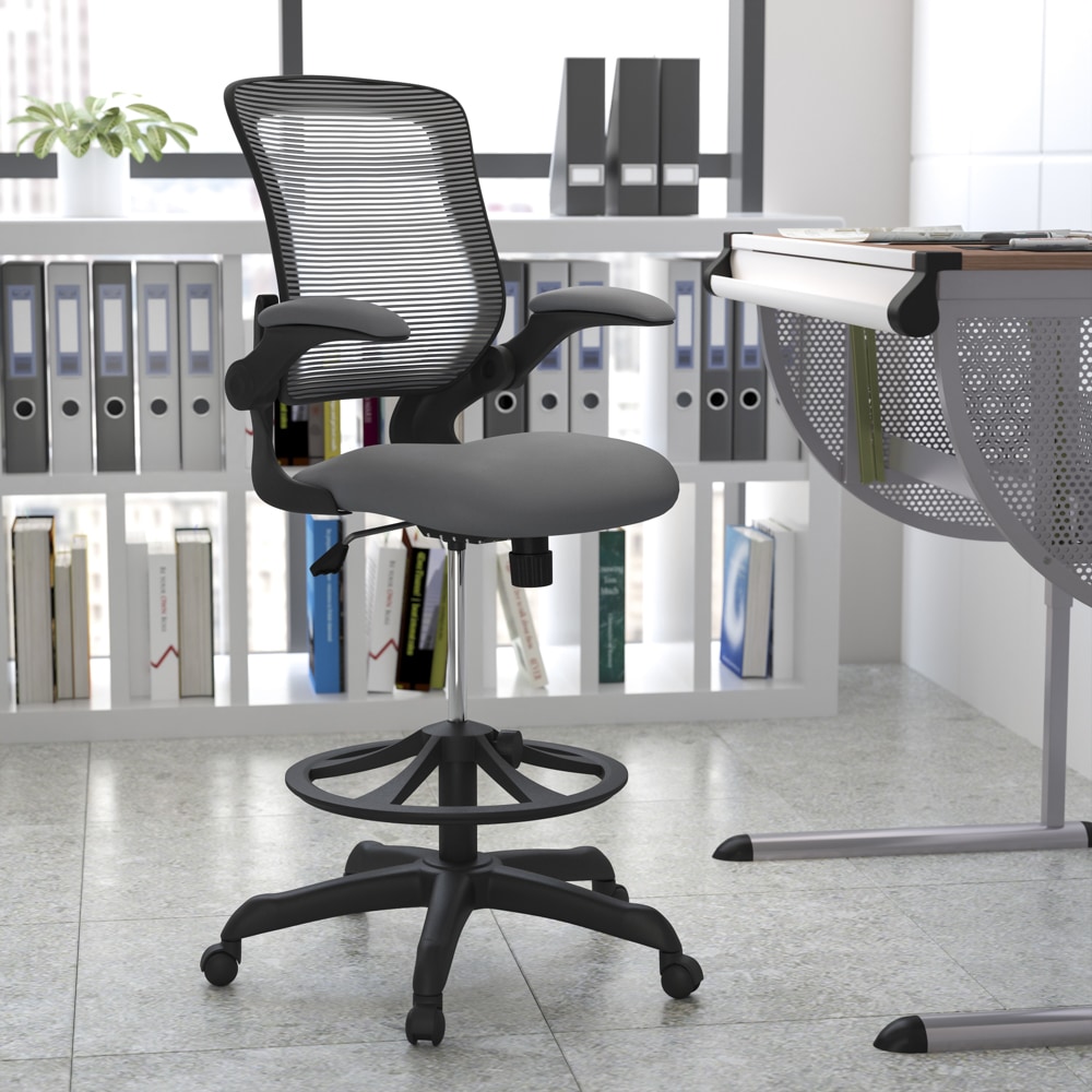 Flash Furniture Mid Back Mesh Ergonomic Drafting Chair