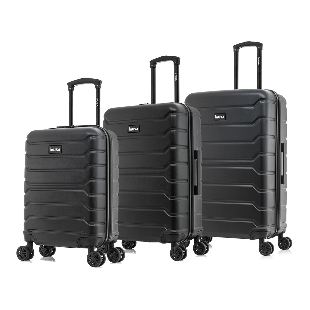 InUSA Trend ABS Rolling Luggage Set, Black, Set