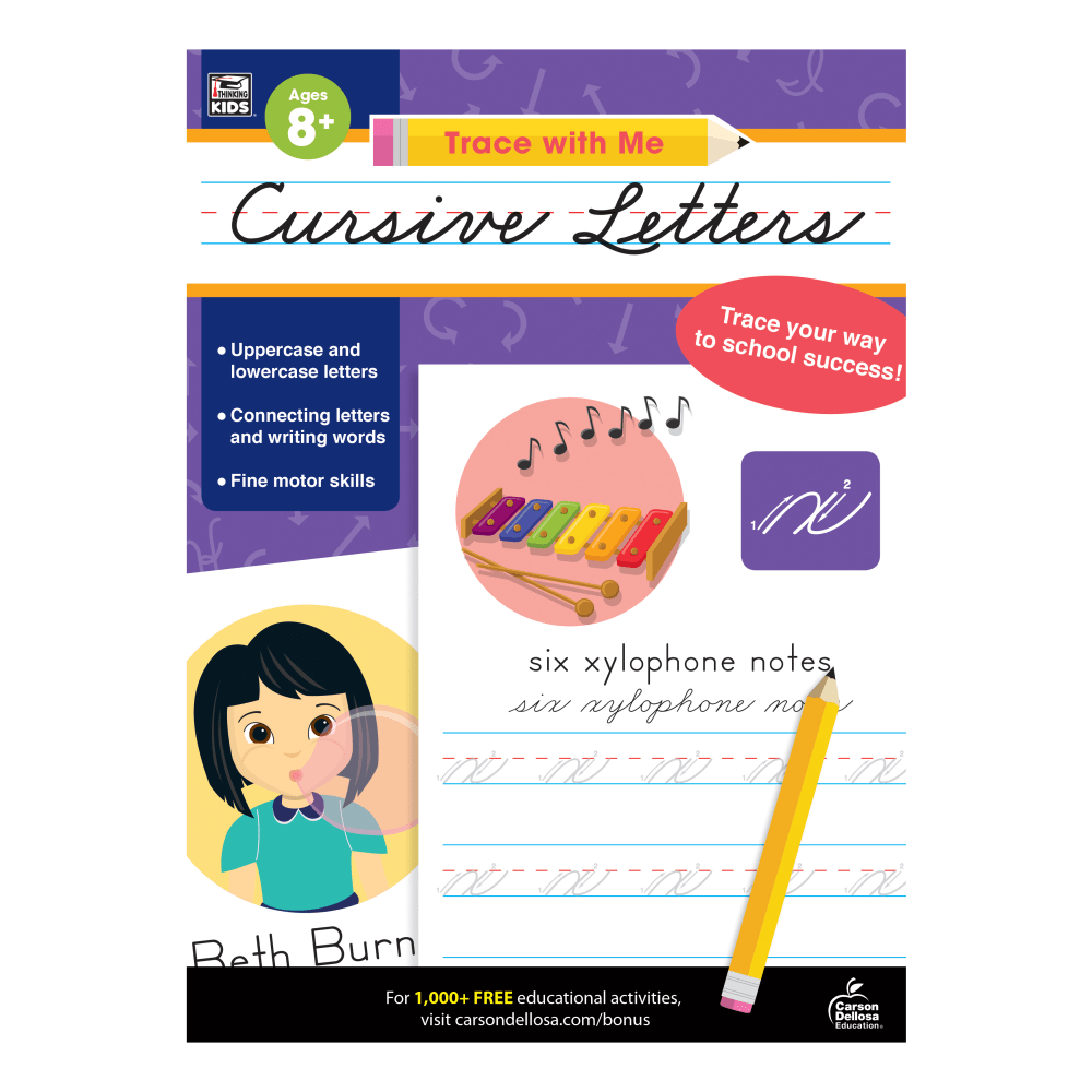 Carson-Dellosa Trace With Me: Cursive Letters Activity Book,
