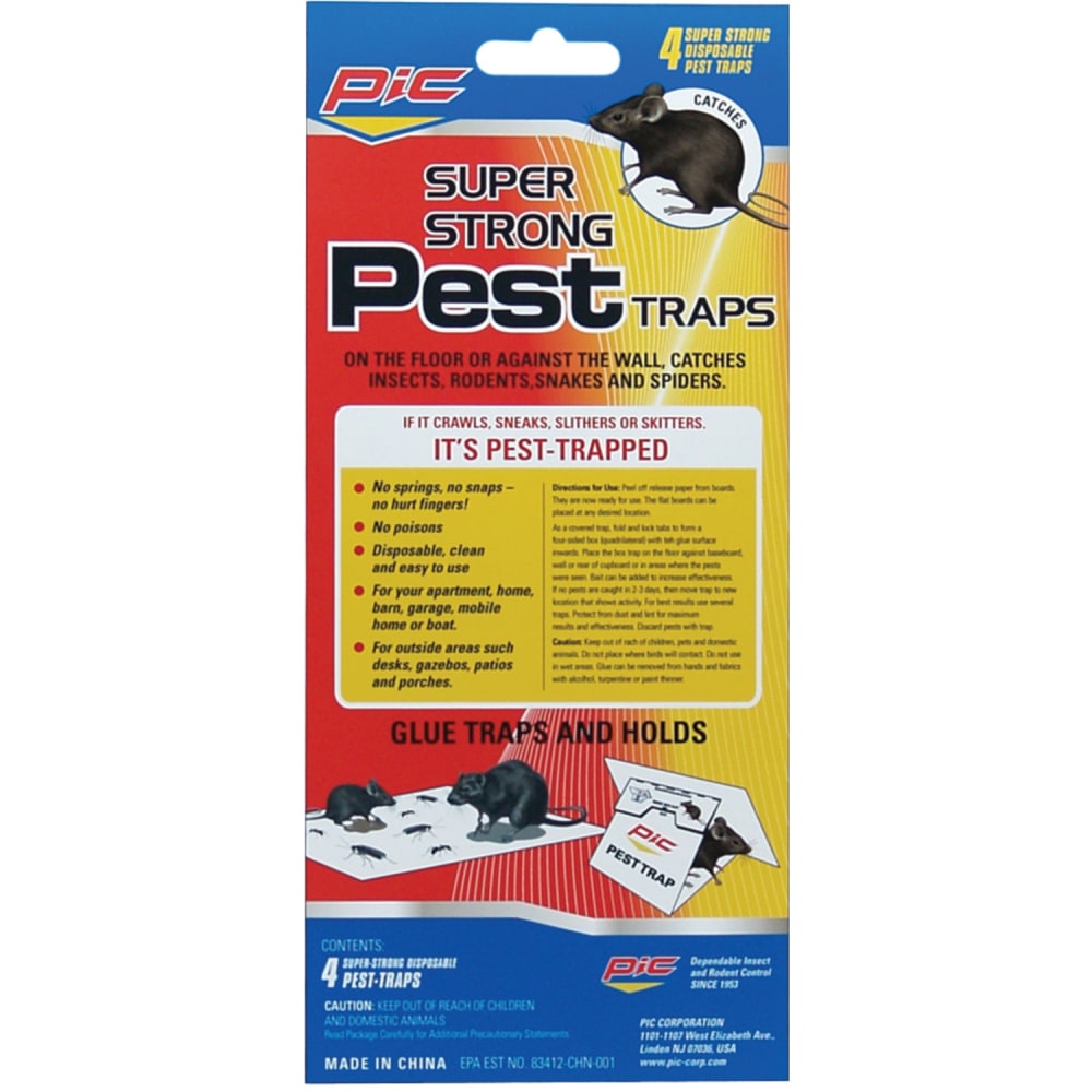 PIC® Glue Pest Traps For Spiders And Snakes,
