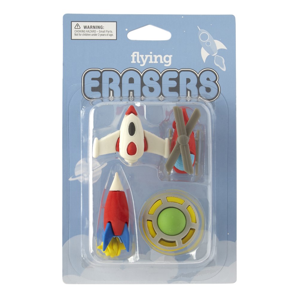 Office Depot® Brand Fun Erasers, Assorted Flying Shapes,