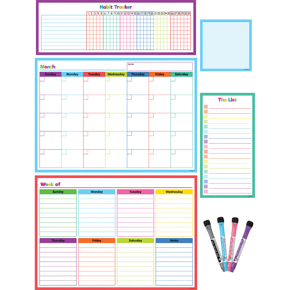 Teacher Created Resources® Dry-Erase Magnetic 9-Piece Calendar