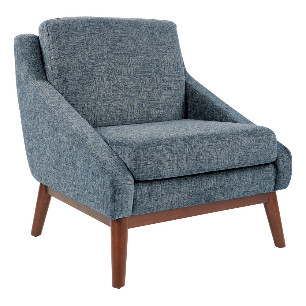 Office Star™ Davenport Mid-Century Club Chair, Navy/Coffee