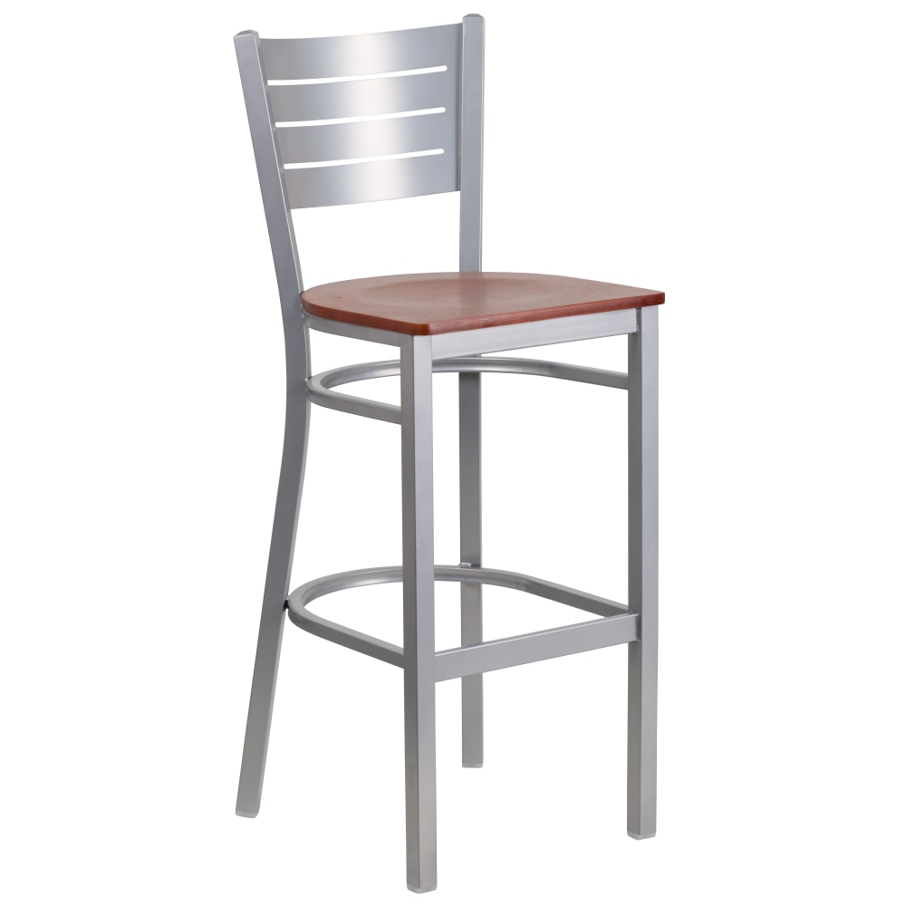 Flash Furniture Metal/Wood Restaurant Barstool With Slat Back,