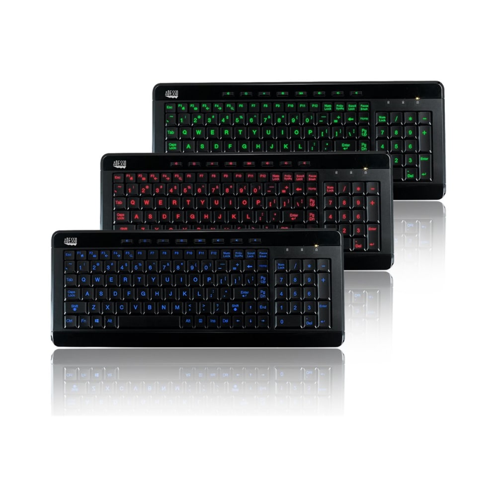 Adesso® SlimTouch 120 USB Illuminated Compact Multimedia Keyboard
