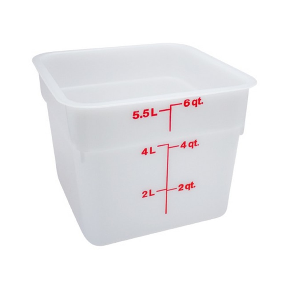 Cambro CamSquare Food Storage Container, 6 Qt, White
