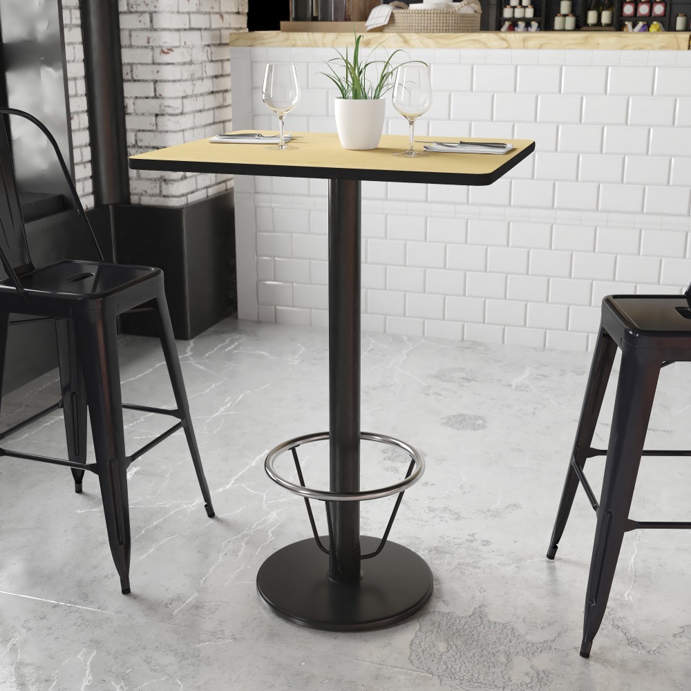 Flash Furniture Rectangular Laminate Table Top With Round