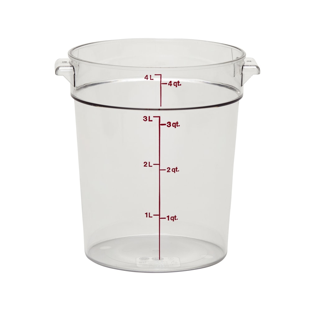 Cambro Camwear 4-Quart Round Storage Containers, Clear, Set