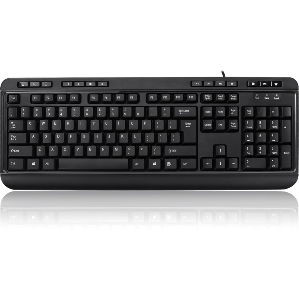 Adesso AKB-132HB Multimedia Desktop Keyboard With 3-Port USB