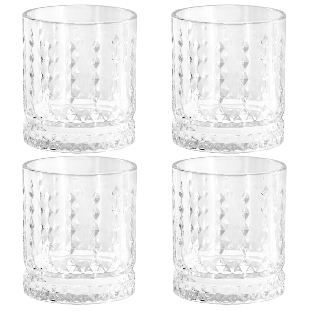 Gibson Home 4-Piece Teardrop Embossed Double Old-Fashioned Glass
