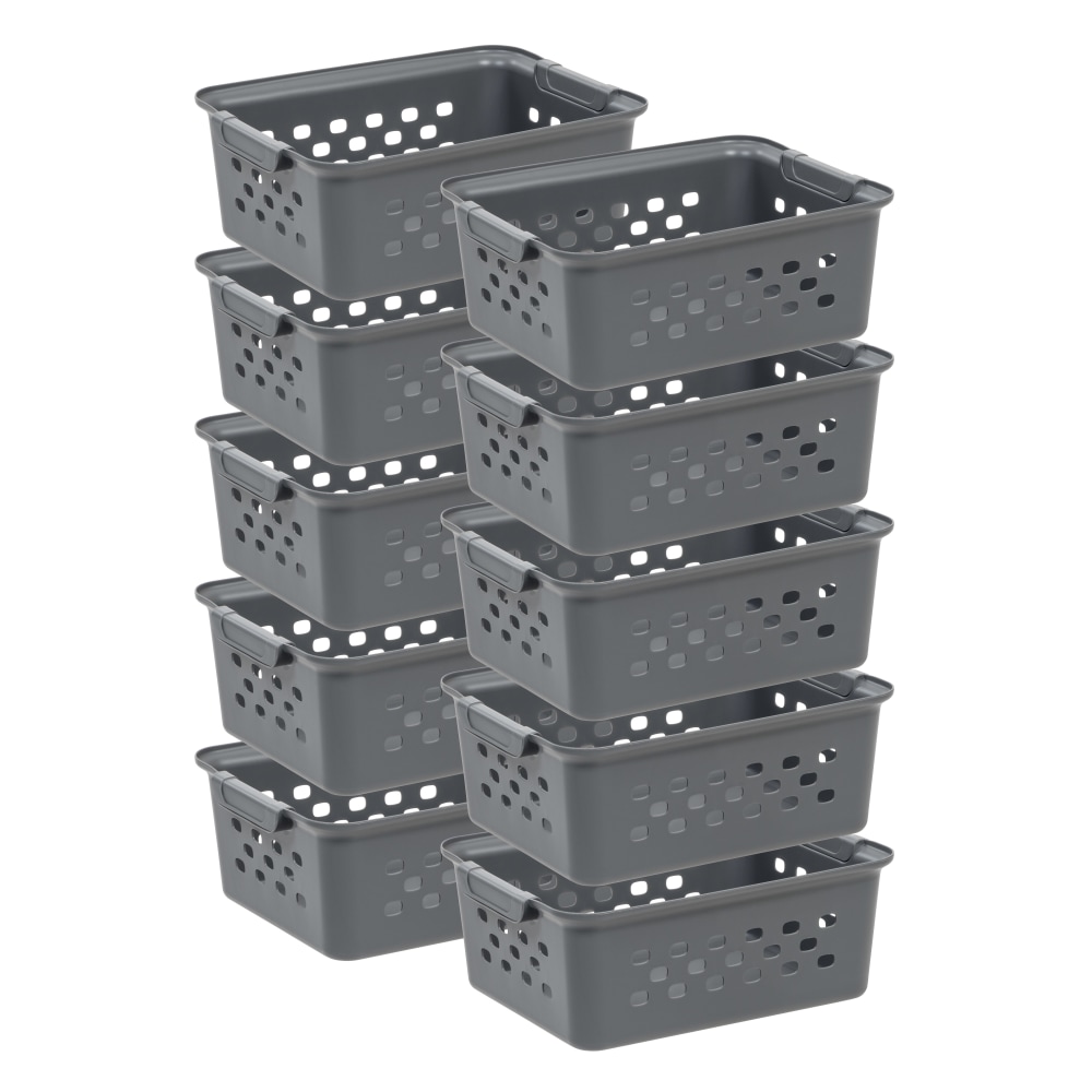 Iris® Plastic Storage Baskets, Small, 10-1/4”H x 12-7/16”W