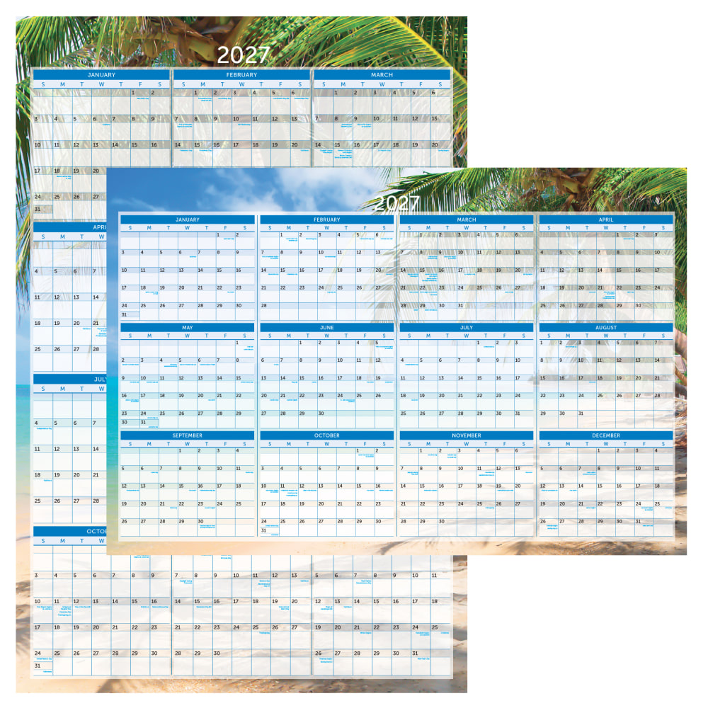2027 Office Depot® Brand Reversible Erasable Wall Calendar,