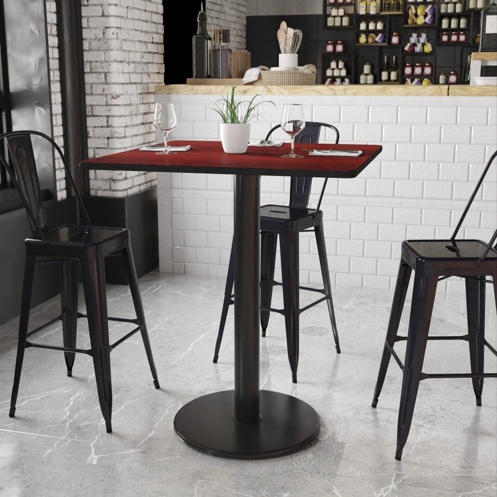 Flash Furniture Square Laminate Table Top With Round