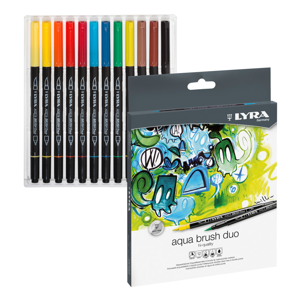 Lyra Aqua Brush Duo Art Markers, Broad/Brush Tip,