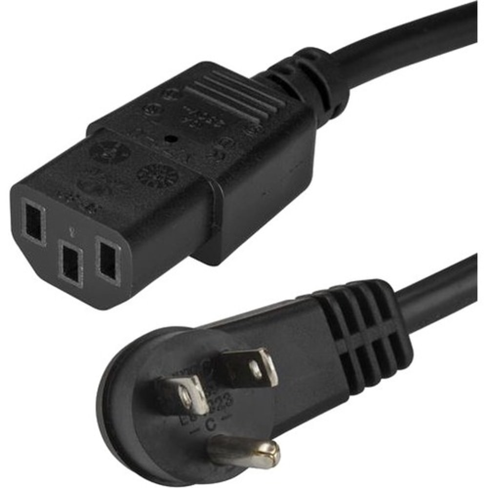 StarTech.com Right-Angle NEMA 5-15P To C13 Computer Power