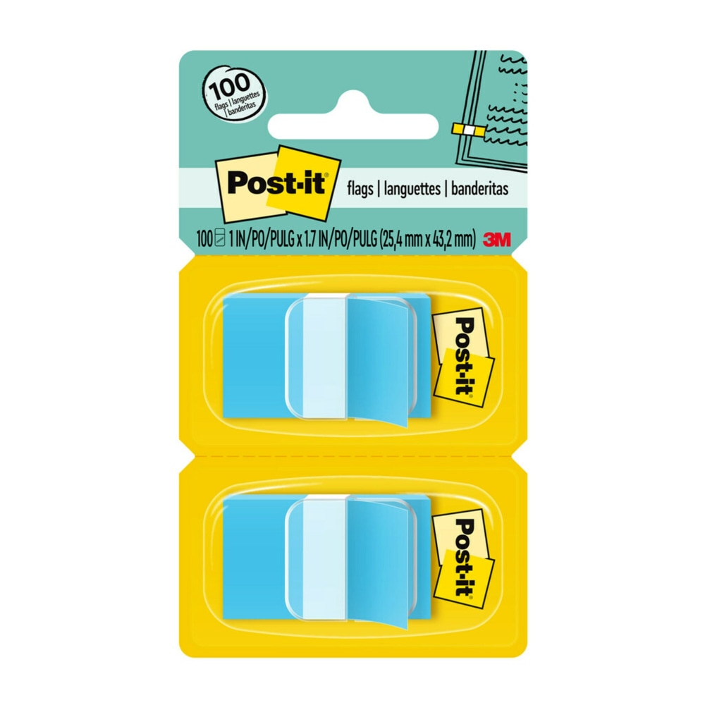 Post it® Flags, 1" x 1 7/10", Blue,