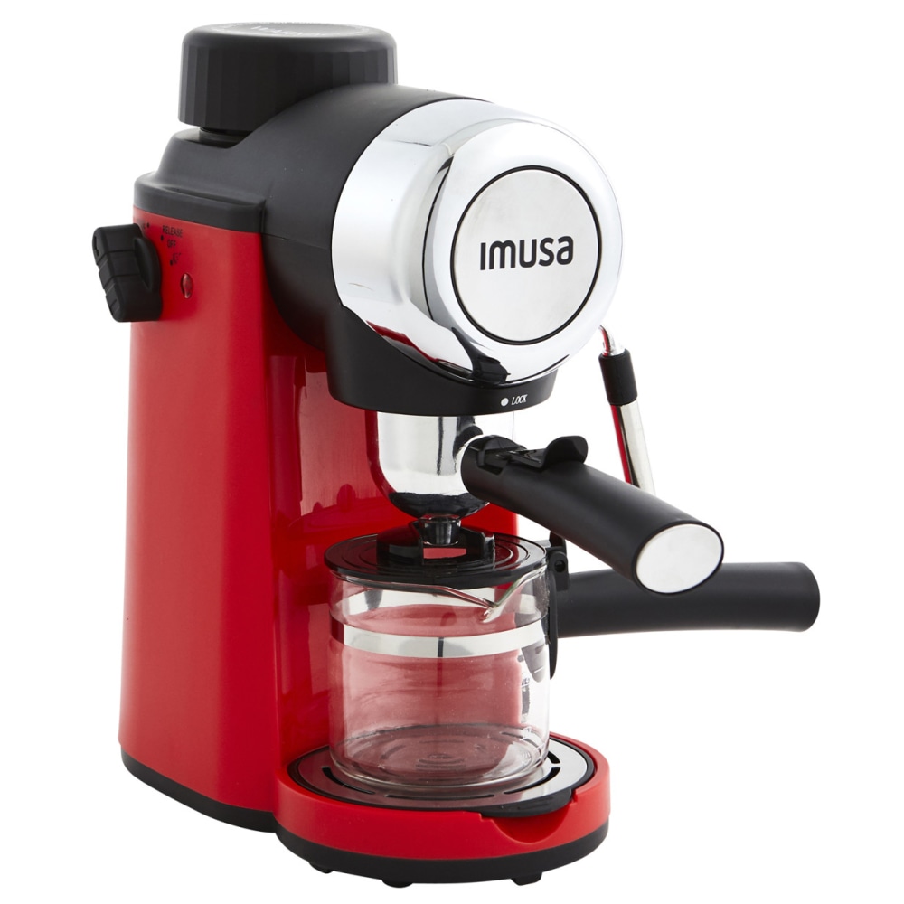 IMUSA 4-Cup Espresso/Cappuccino Maker, Red