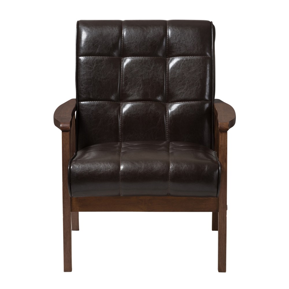 Baxton Studio Levin Club Chair, Brown