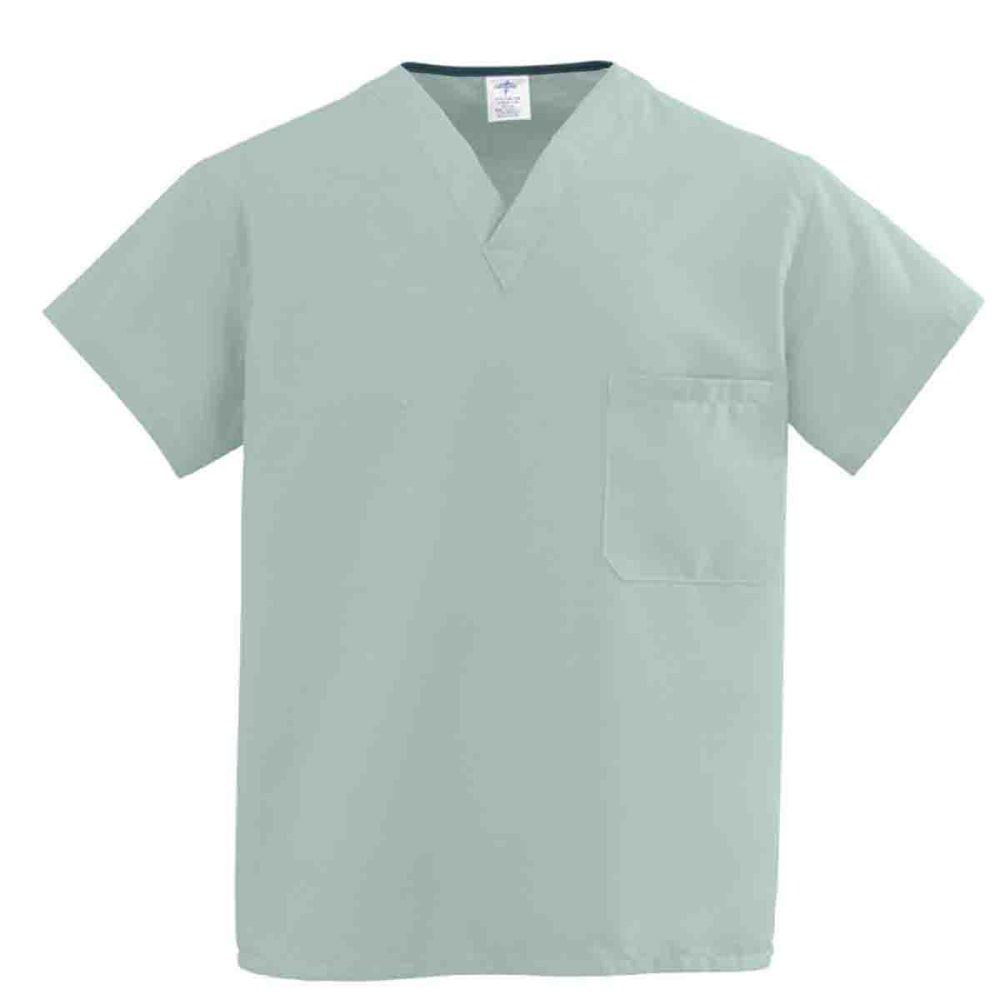 Medline ComfortEase™ Unisex 1-Pocket Reversible Scrub Top, Small,