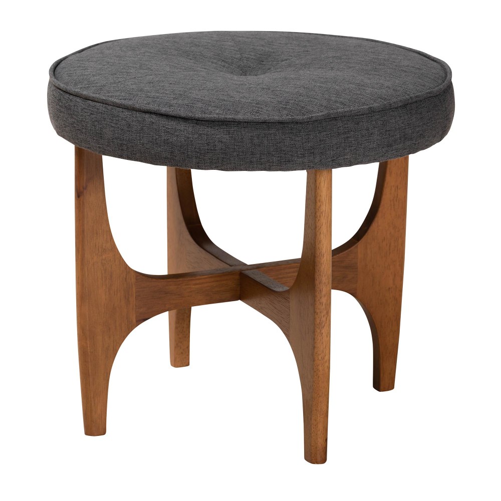 Baxton Studio Theo Japandi Ottoman Footstool, 18-5/16”H x