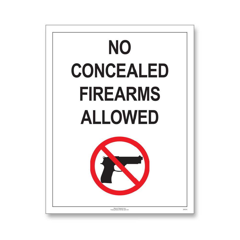 ComplyRight™ State Weapons Law Poster, English, Missouri,