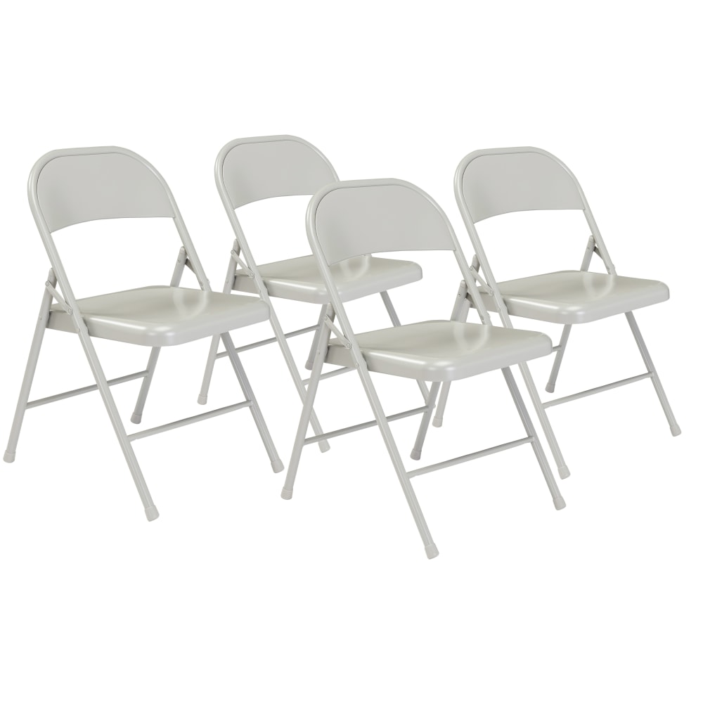 National Public Seating Commercialine Folding Chairs, Gray, Set