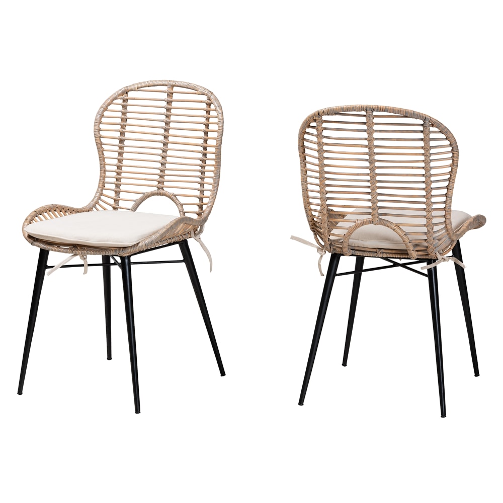 bali & pari Brenna Rattan Dining Accent Chairs,