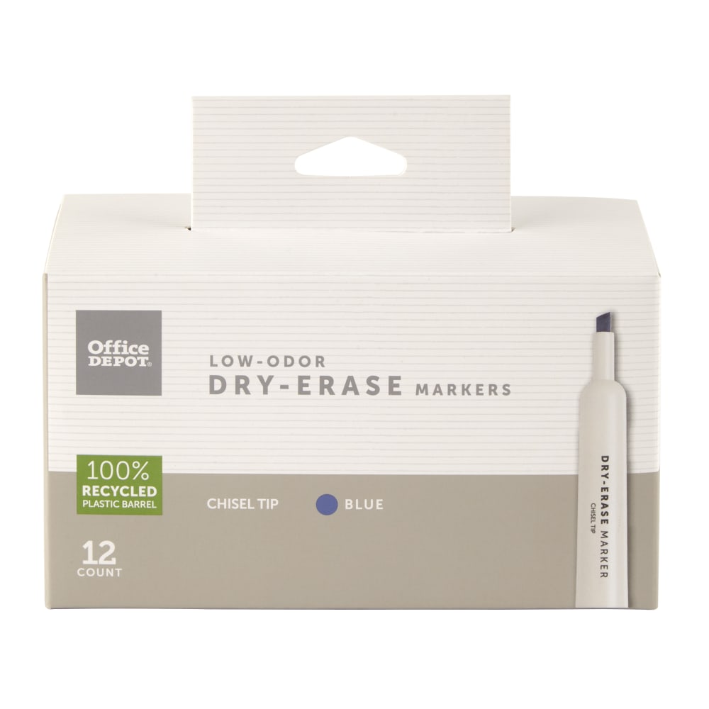 Office Depot® Brand Low-Odor Dry-Erase Markers, Chisel Point,