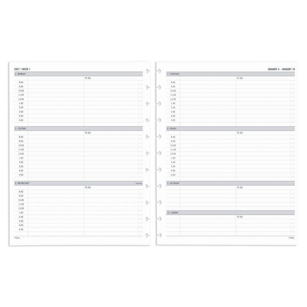 2027 TUL® Discbound Weekly Planner Refill Pages Set,
