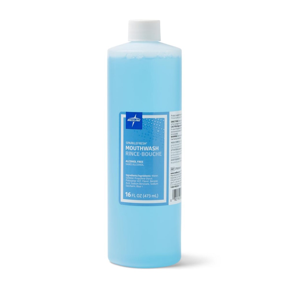 Medline SparkleFresh Alcohol-Free Mouthwash, 16 Oz, Pack Of