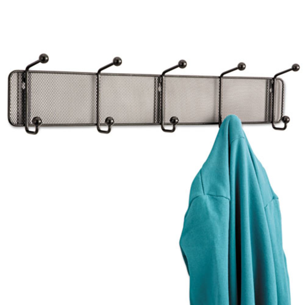 Safco Onyx Steel Mesh 5-Hook Wall Rack, 5-1/2"H