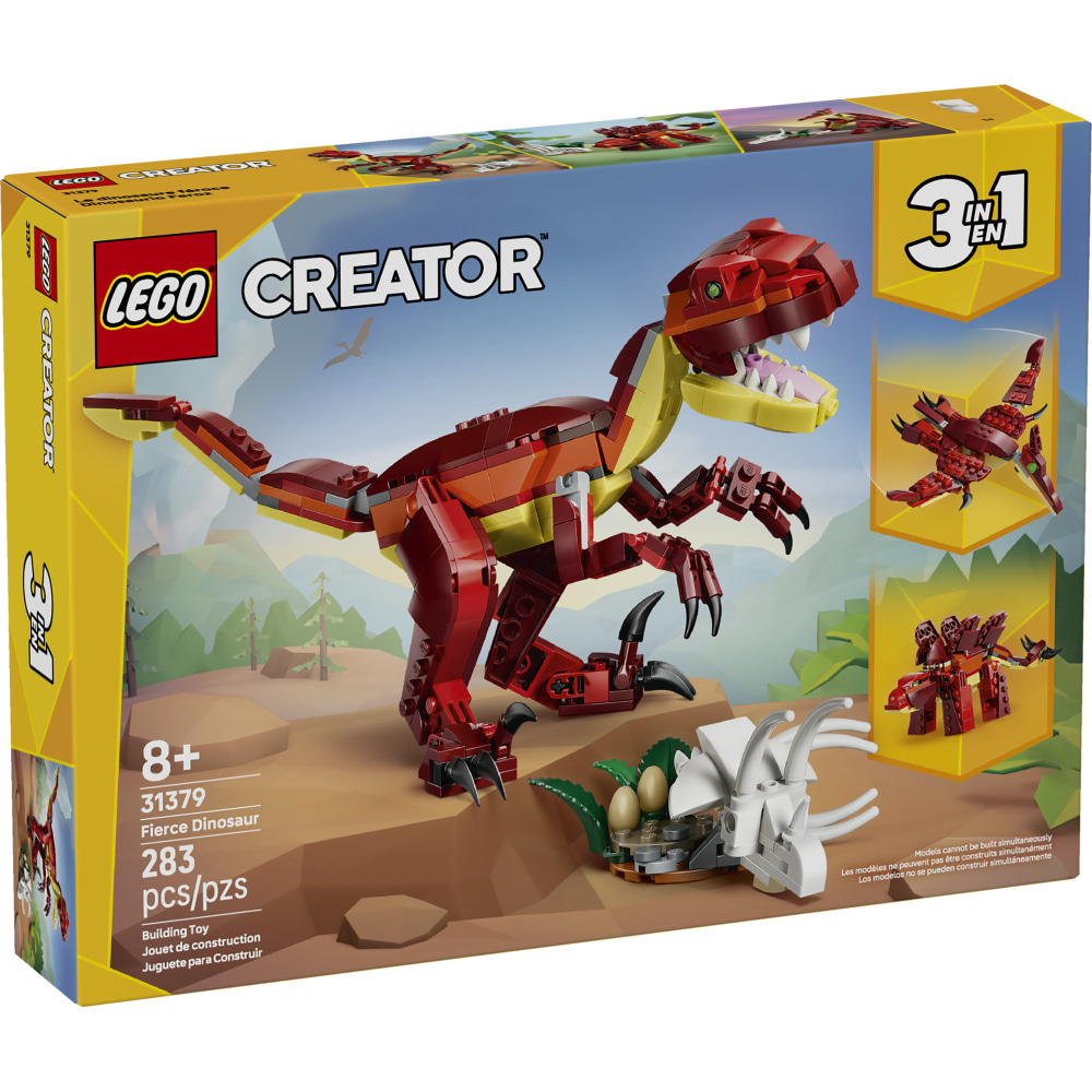 LEGO Creator 3-in-1 Fierce Dinosaur Building Blocks Set,