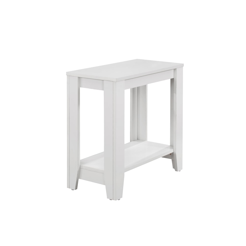 Monarch Specialties Side Table, With Shelf, Rectangle, White