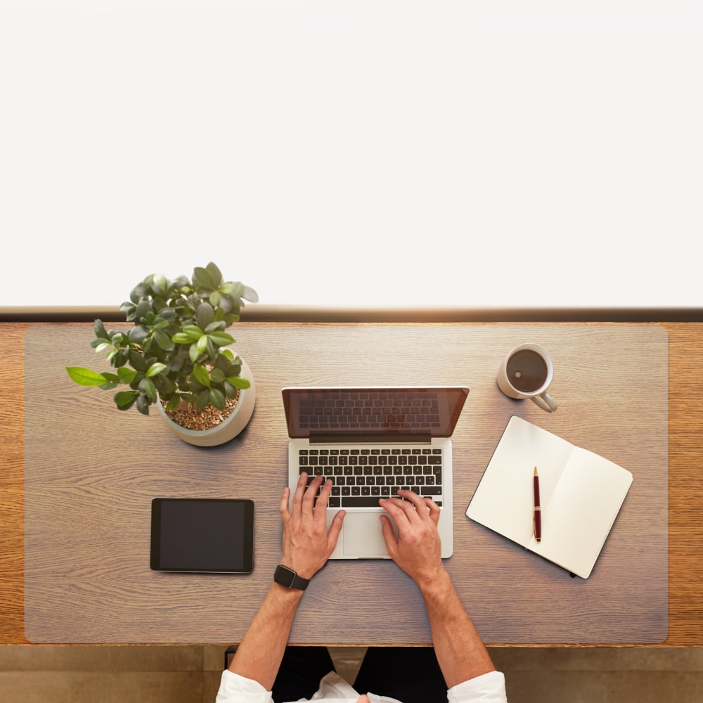 Floortex® Desktex® Anti-Microbial Vinyl Rectangular Place Mats ,