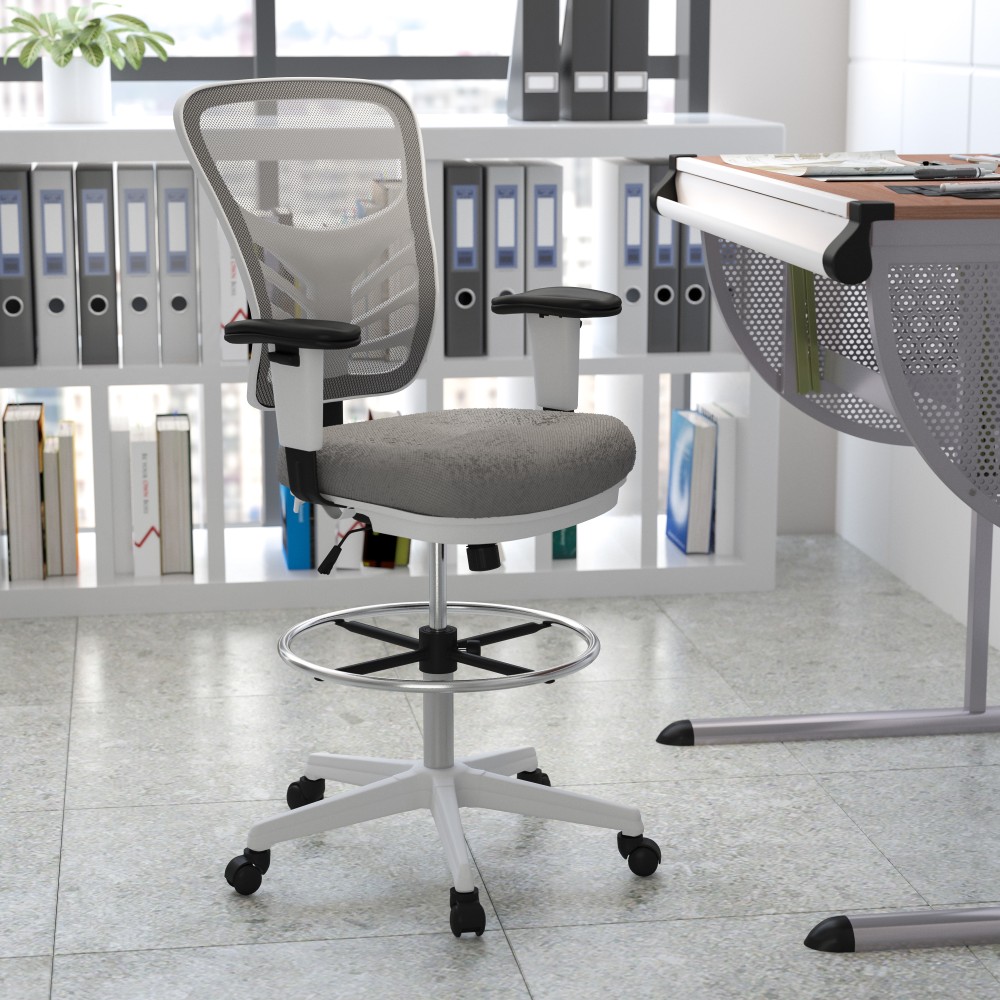 Flash Furniture Mid-Back Mesh Ergonomic Drafting Chair with